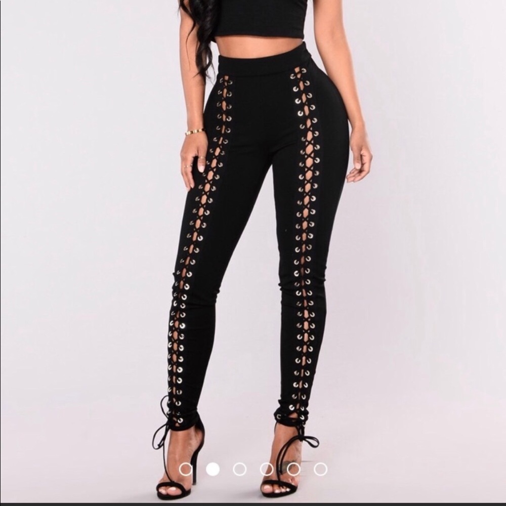 Fashion Nova Lace up Pants